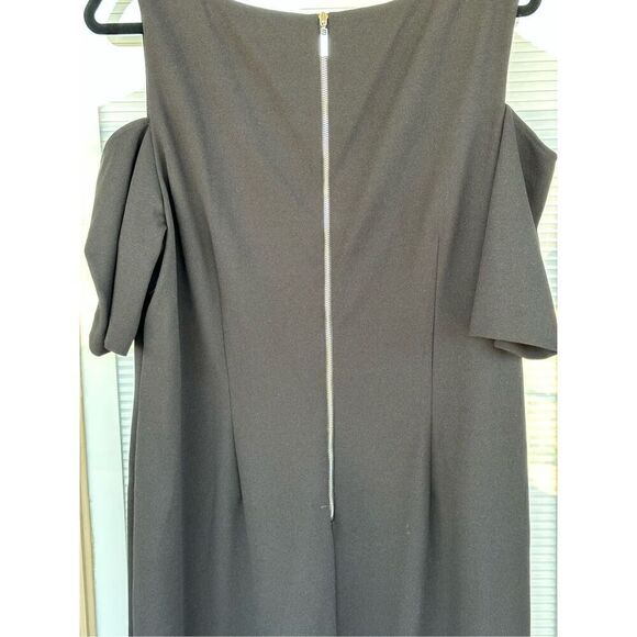Jessica Howard size 18W black cold shoulder midi dress with jeweled neckline plu - Picture 6 of 7